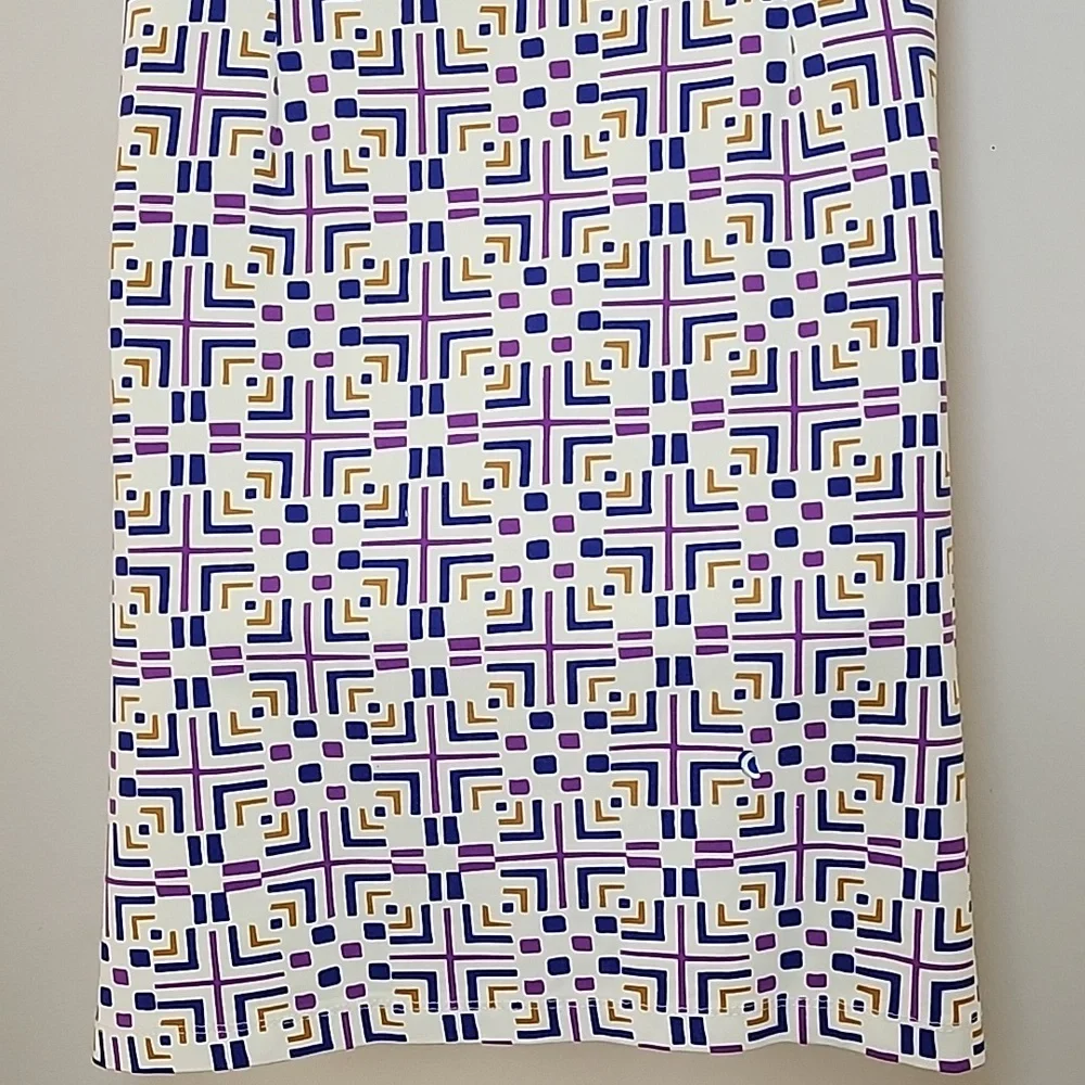 J McLaughlin Geometric Patterned Dress - Purple and White Size Large - Picture 11 of 16